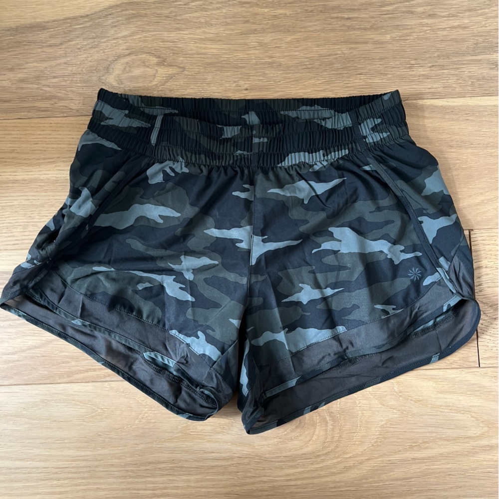 Athleta Black Camo Athletic Shorts
